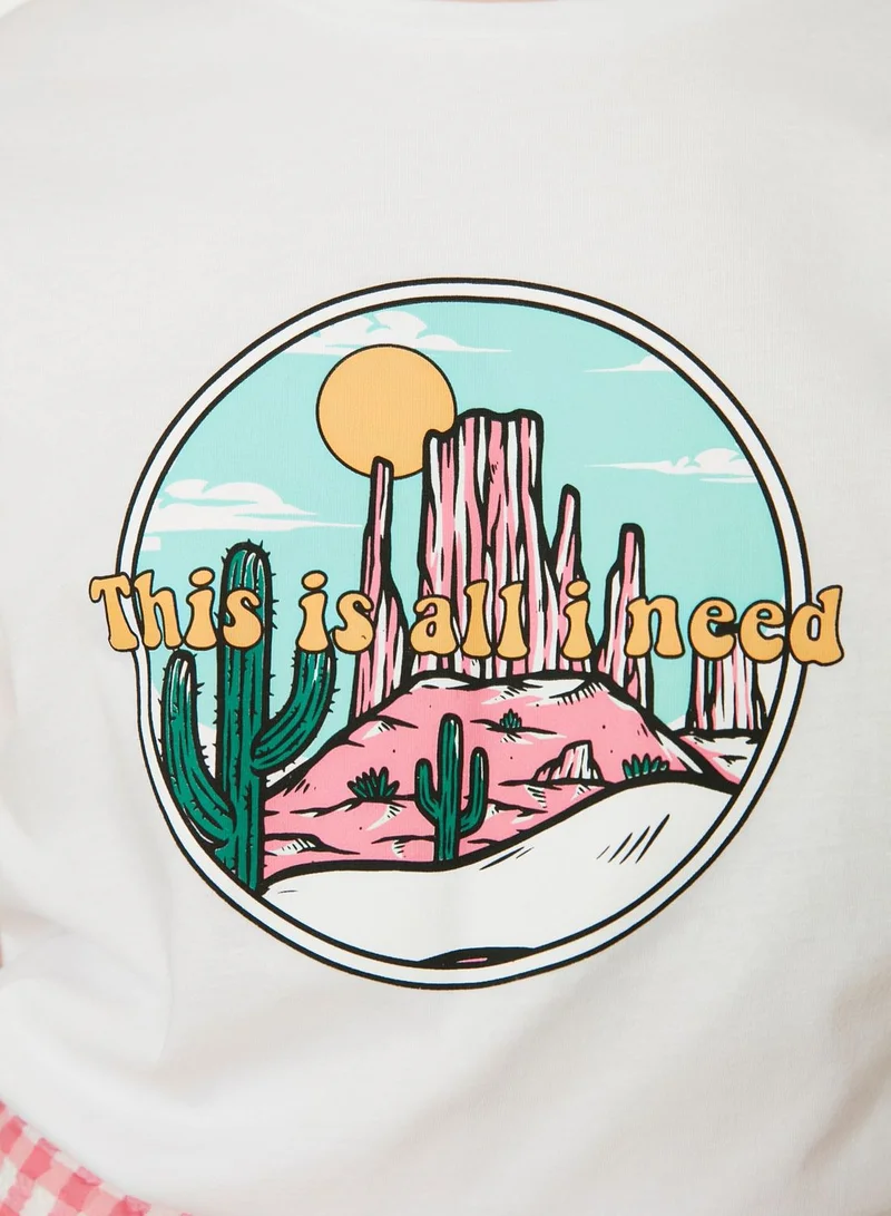 trendyol Round Neck Graphic T-Shirt
