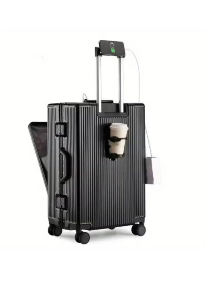 Prosperity Luxury Business Travel Suitcase - 20 Inch Carry-On Trolley Bag - 360° Silent Spinner Wheels - TSA Combination Lock - Side Opening Design - Image 1