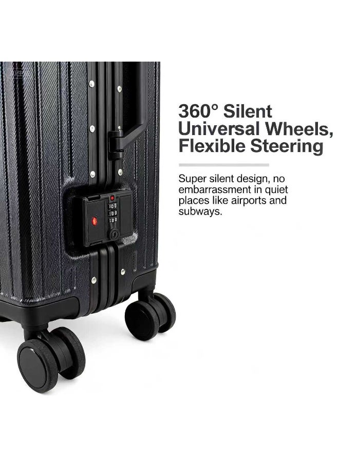 Prosperity Luxury Business Travel Suitcase - 20 Inch Carry-On Trolley Bag - 360° Silent Spinner Wheels - TSA Combination Lock - Side Opening Design - Image 3