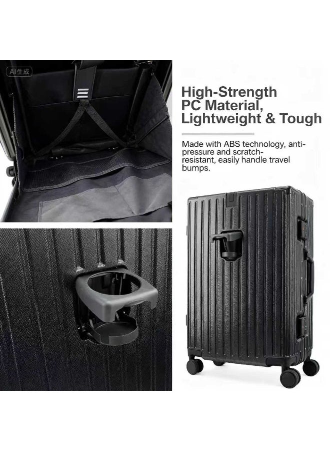 Prosperity Luxury Business Travel Suitcase - 20 Inch Carry-On Trolley Bag - 360° Silent Spinner Wheels - TSA Combination Lock - Side Opening Design - Image 2