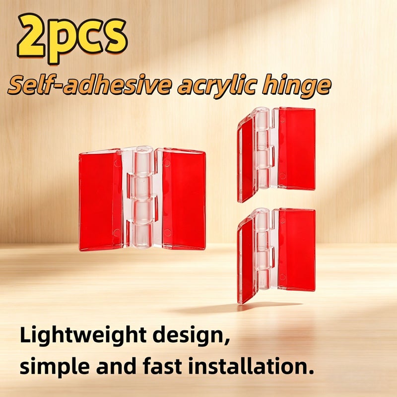 2026 Clear Self Adhesive Hinges 2 Pieces 30x35mm No Drill For Handmade Boxes - Image 4