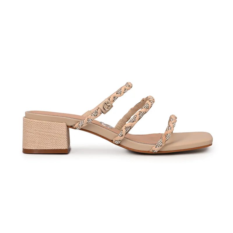 Ivory Block Heel Sandal Straps