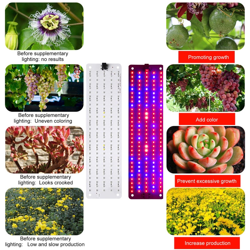 أضواء النمو: 11.8*3.15 بوصة، سكة بريطانية واحدة تسحب اثنتين، طيف كامل - مؤقت ذكي لمدة 24 ساعة، إضاءة LED لنمو النباتات بسطوع قابل للتعديل على 6 مستويات للزراعة الداخلية وأنظمة الزراعة المائية - Image 3