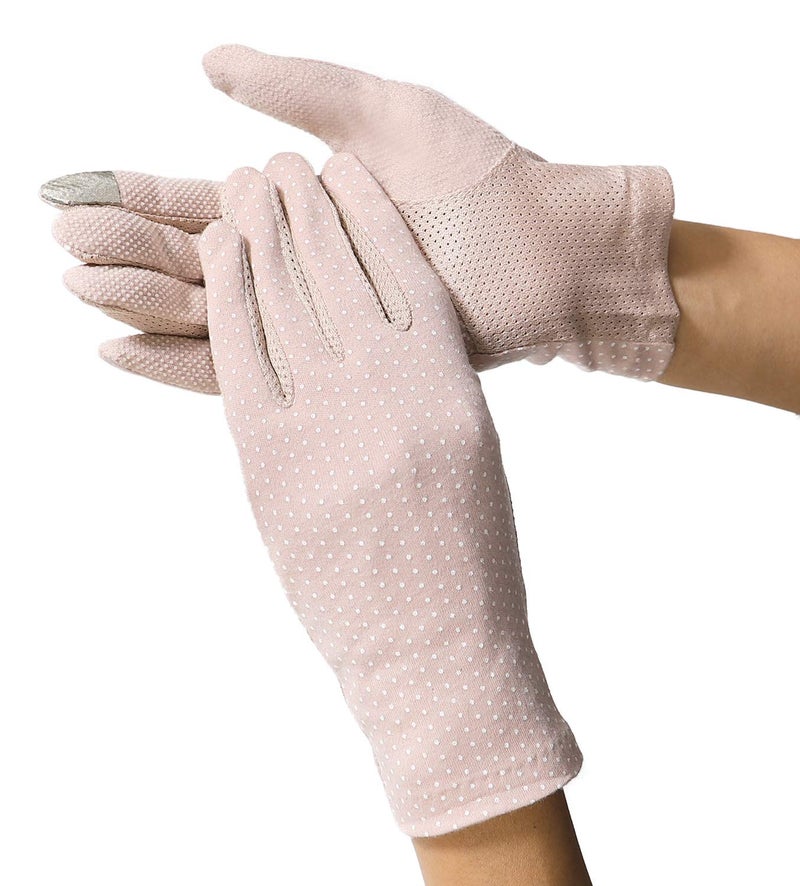 jaexest Women Screentouch Lightweight Sunblock Gloves Summer UV Protection Driving Cotton Gloves - Image 1