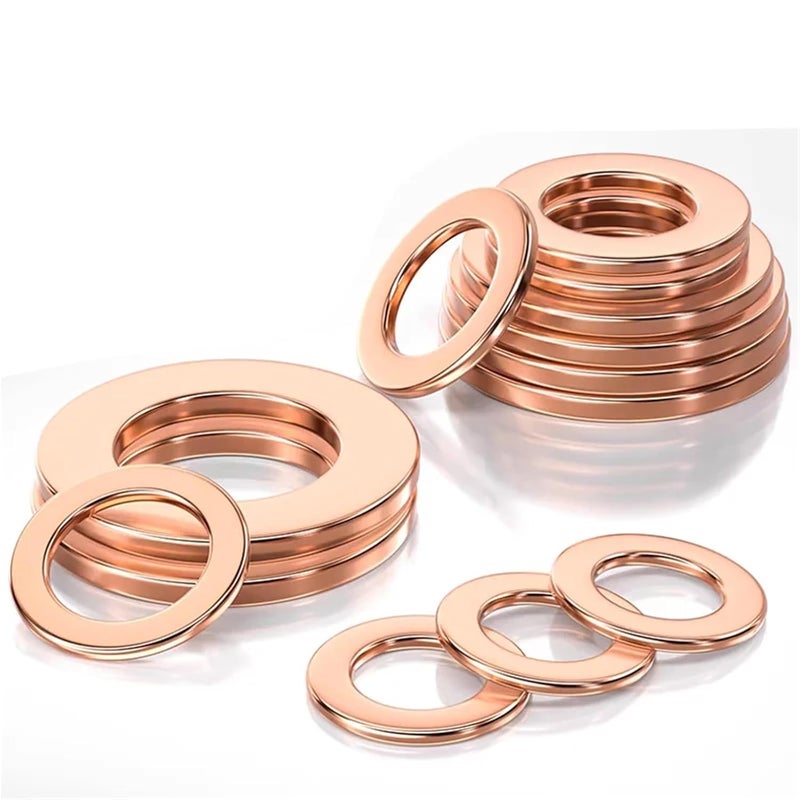 Flat Washers 3Box Copper Washer Gasket Nut and Bolt Assembly Flat Ring Seal Combination Kit with Box for Automotive Repair Parts - Image 1