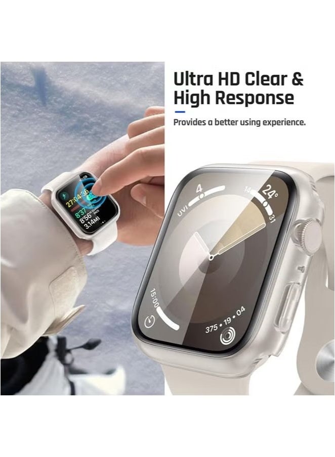 Waterproof Case for Apple Watch Screen Protector 46mm Series 10 Tempered Glass Face Cover (46mm, Clear) - Image 3