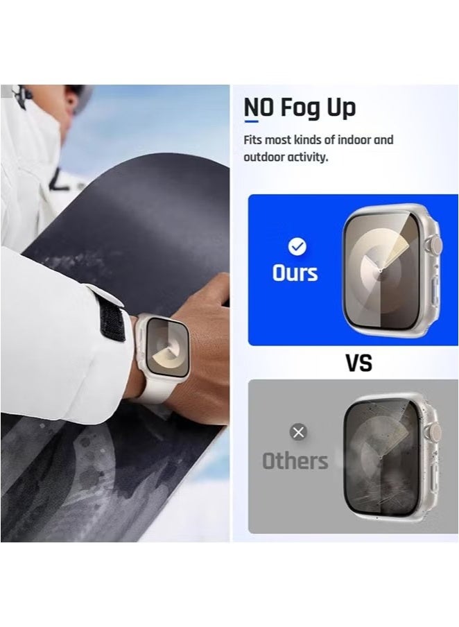 Waterproof Case for Apple Watch Screen Protector 46mm Series 10 Tempered Glass Face Cover (46mm, Clear) - Image 4