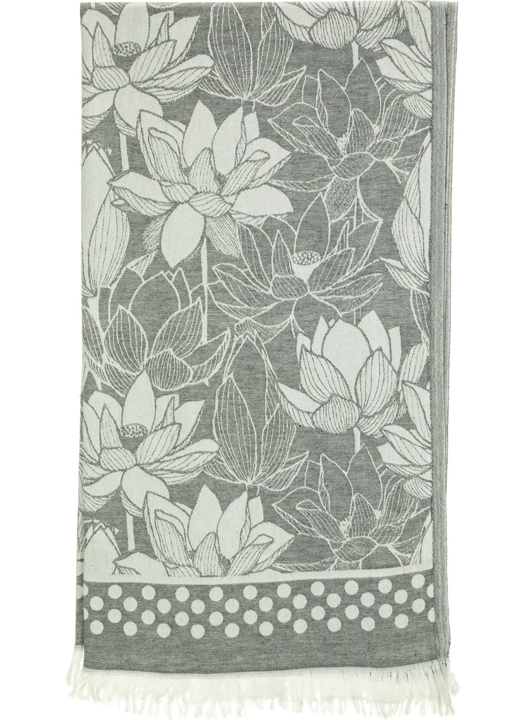 Rosa Bianca Gray Lotus Pattern Jacquard Cotton Loincloth 