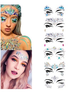 Generic 6 Set Face Gems Stickers Crystals Body Tattoo Stickers Eyes Face Temporary Tattoos for Parties, Clubs,Music Festivals  - Image 1