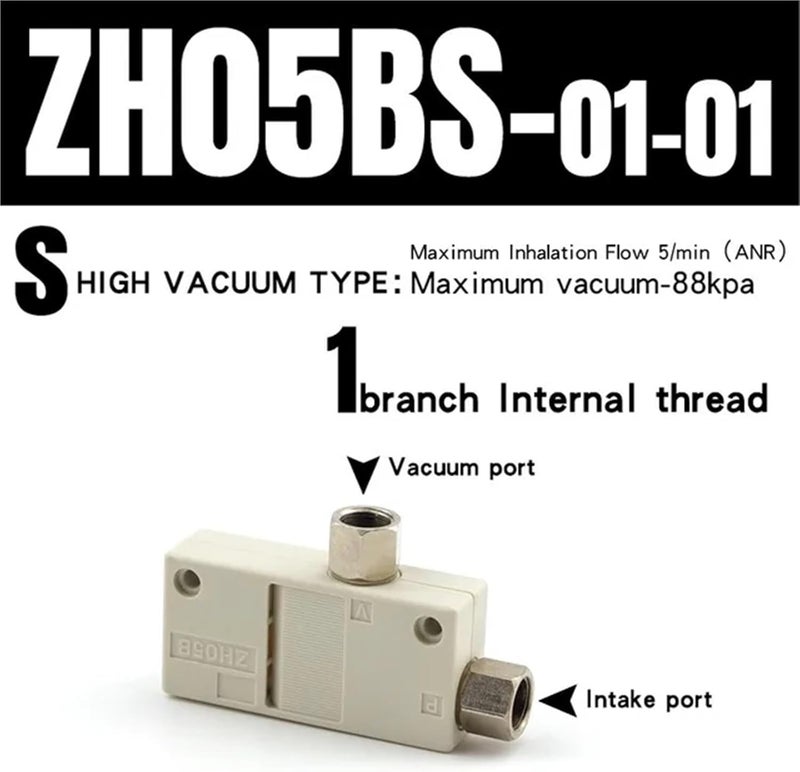 1pcs Pneumatic Vacuum Generator ZH05BS ZH07BS ZH10BS ZH13BS08-10 ZH05BL ZH07BL ZH10BL ZH13BL08-10 Box Type Vacuum(ZH05BS-01-01) - Image 2