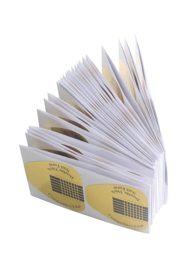 VNC 200Pcs Long Nail Forms for Acrylic Thick Nail Art Tips Extension Forms Durable Acrylic Nail Paper Form Golden Color Stickers - Image 3