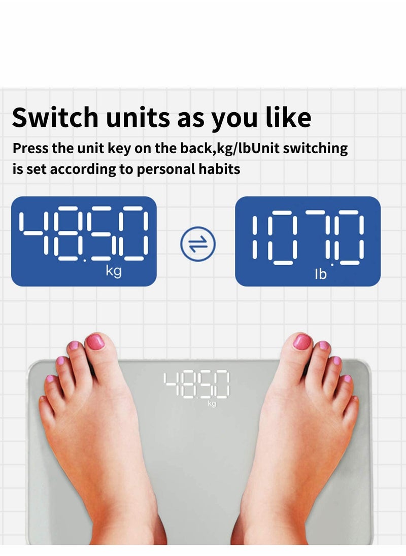 SYOSI - Travel Scale for Body Weight,Small Portable Body Weight Scales Digital Bathroom Mirror Scale Mini Electronic Scale for Personal Health, Body Tape Measure Included (Rechargeable) - Image 1