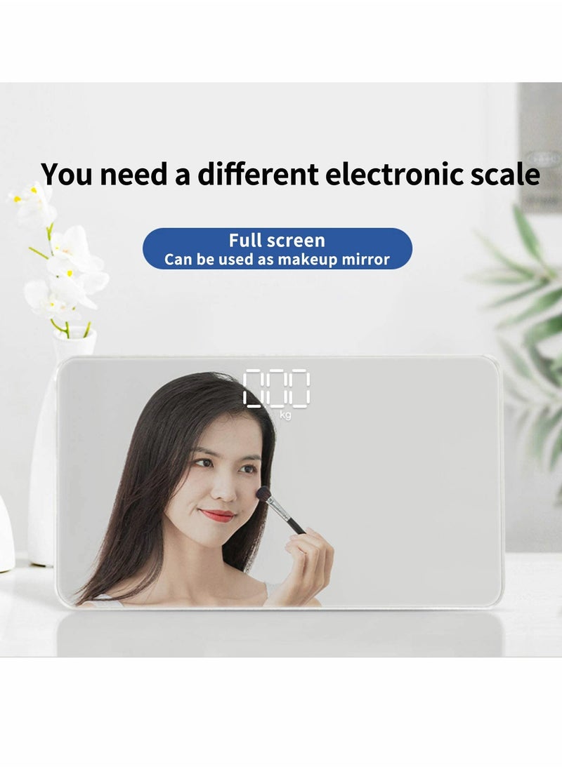 SYOSI - Travel Scale for Body Weight,Small Portable Body Weight Scales Digital Bathroom Mirror Scale Mini Electronic Scale for Personal Health, Body Tape Measure Included (Rechargeable) - Image 1