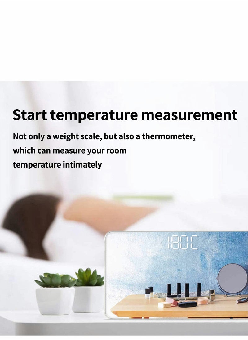 SYOSI - Travel Scale for Body Weight,Small Portable Body Weight Scales Digital Bathroom Mirror Scale Mini Electronic Scale for Personal Health, Body Tape Measure Included (Rechargeable) - Image 1