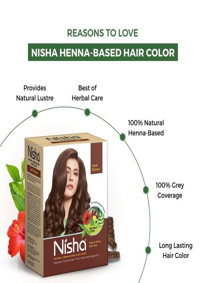 Nisha Natural Henna Powder For Hair Colour, Dark Brown Hair, Herbal Conditioning Hair Dye for Silky & Shiny Soft Hair Colour for Men & Women (Pack of 2-60g each) - Image 5