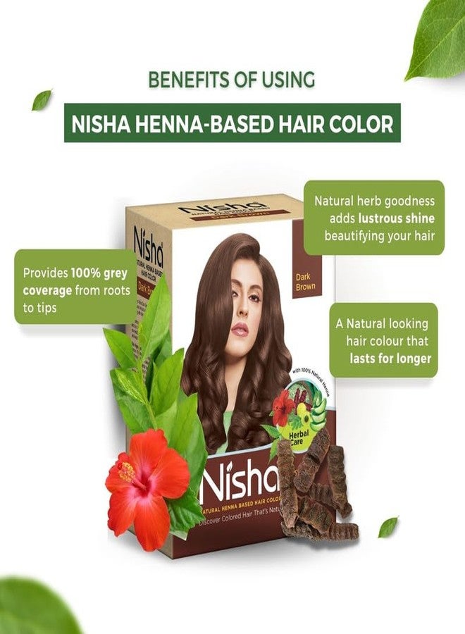 Nisha Natural Henna Powder For Hair Colour, Dark Brown Hair, Herbal Conditioning Hair Dye for Silky & Shiny Soft Hair Colour for Men & Women (Pack of 2-60g each) - Image 4