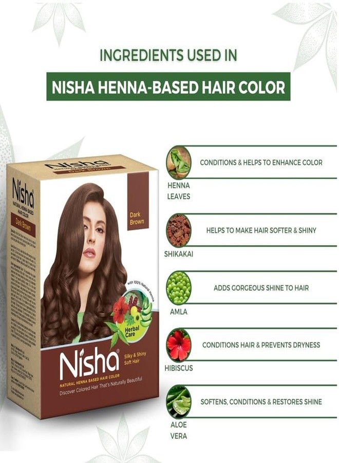 Nisha Natural Henna Powder For Hair Colour, Dark Brown Hair, Herbal Conditioning Hair Dye for Silky & Shiny Soft Hair Colour for Men & Women (Pack of 2-60g each) - Image 3