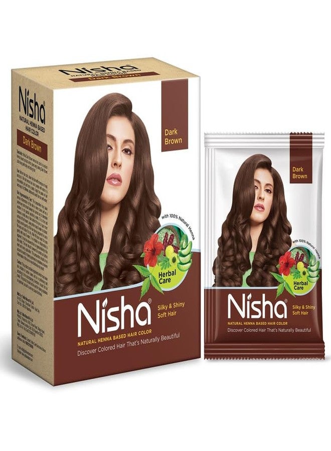 Nisha Natural Henna Powder For Hair Colour, Dark Brown Hair, Herbal Conditioning Hair Dye for Silky & Shiny Soft Hair Colour for Men & Women (Pack of 2-60g each) - Image 2