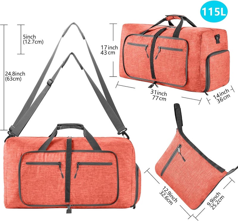 Vomgomfom Travel Duffle Bag for Men, 65L Foldable Travel Duffel Bag with Shoes Compartment Overnight Bag for Men Women Waterproof & Tear Resistant - Image 2