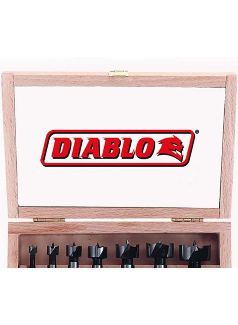 freud Diablo's High-Speed Steel Forstner Bit Drill Set - Ideal for All Types of Wood - 1/4" to 1" Diameter, 1/4" to 3/8" Shank, 3-1/2" Length, 7 Pieces - FB-107  - Image 4