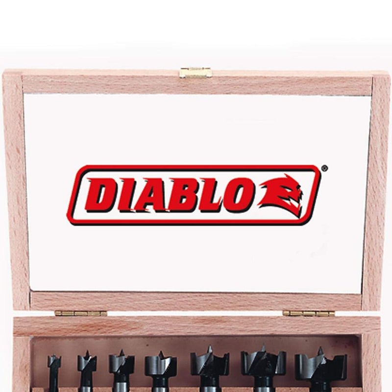 Diablo's High-Speed Steel Forstner Bit Drill Set - Ideal for All Types of Wood - 1/4" to 1" Diameter, 1/4" to 3/8" Shank, 3-1/2" Length, 7 Pieces - FB-107 - Image 3