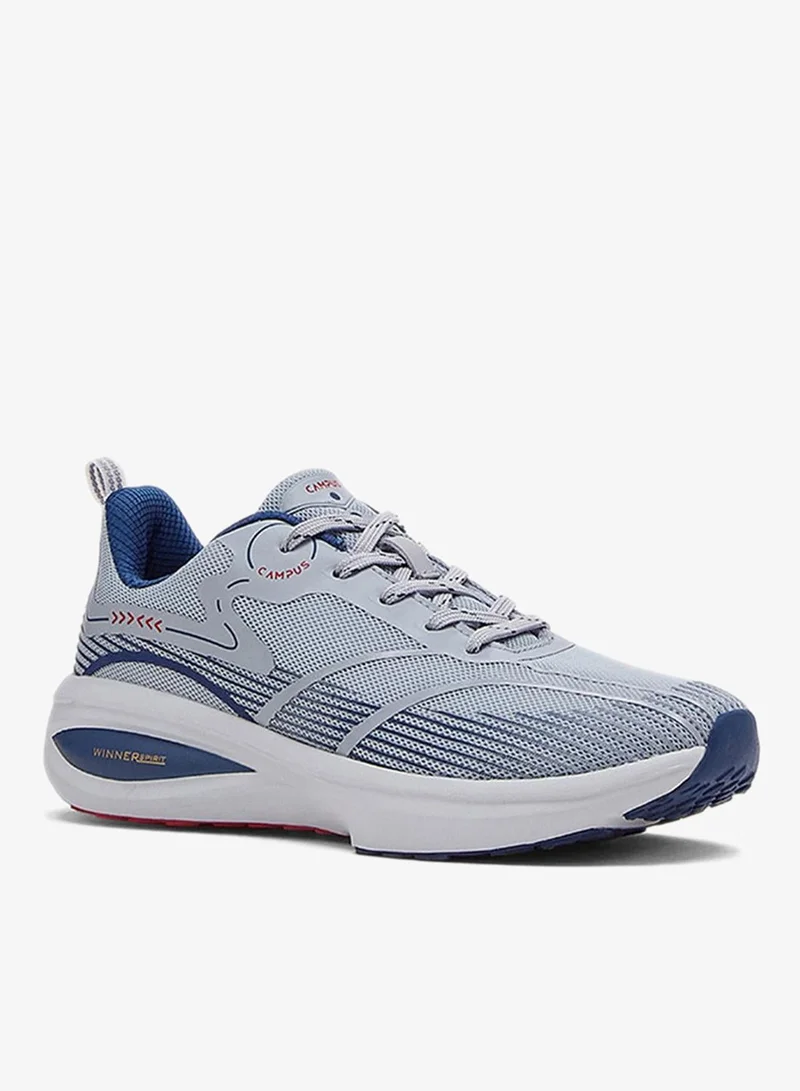 CAMPUS Men Glitch Memory Foam Lace-Up Running Shoes-Light Grey