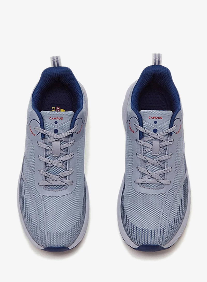 CAMPUS Men Glitch Memory Foam Lace-Up Running Shoes-Light Grey - Image 3