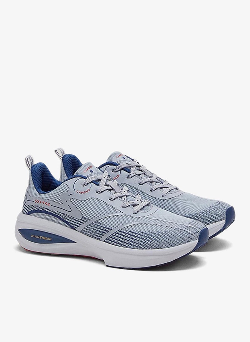 CAMPUS Men Glitch Memory Foam Lace-Up Running Shoes-Light Grey - Image 4