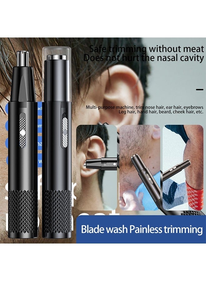 Generic Rechargeable Ear and Nose Hair Trimmer, Professional Painless Eyebrow and Facial Hair Trimmer for Men Women, Powerful Motor and Dual Edge Blades Trimmer (Black)  - Image 4