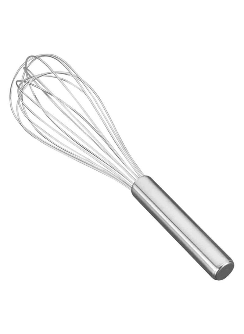 Metaltex 25 cm Stainless Steel Heavy Duty 8 Wire Whisk Egg Frother, Milk Beater Kitchen Utensil for Blending Whisking Beating Mixing Whipping and  Stirring  - Image 1