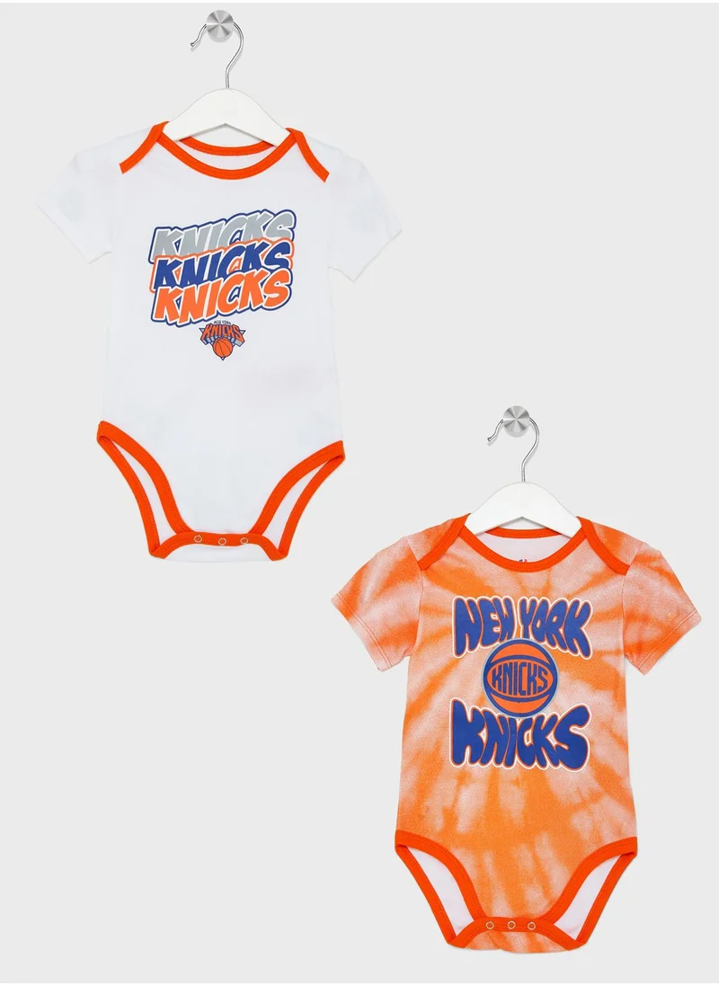 NBA Kids 2 Pack New York Knicks Monterey Tie Dye Creeper T-Shirt