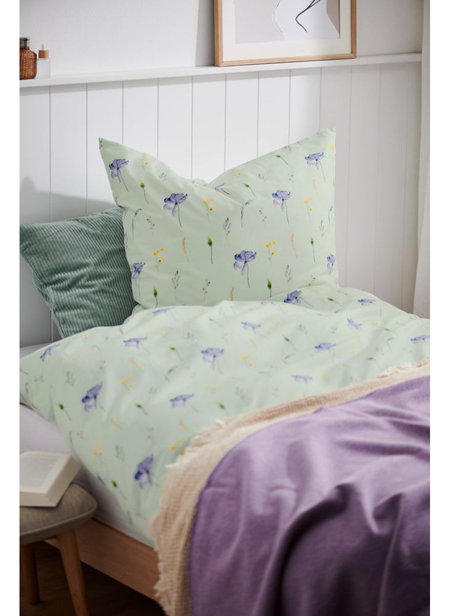 Tchibo Premium Cotton Duvet Set 135 x 200 cm, Mint Combo  - Image 1