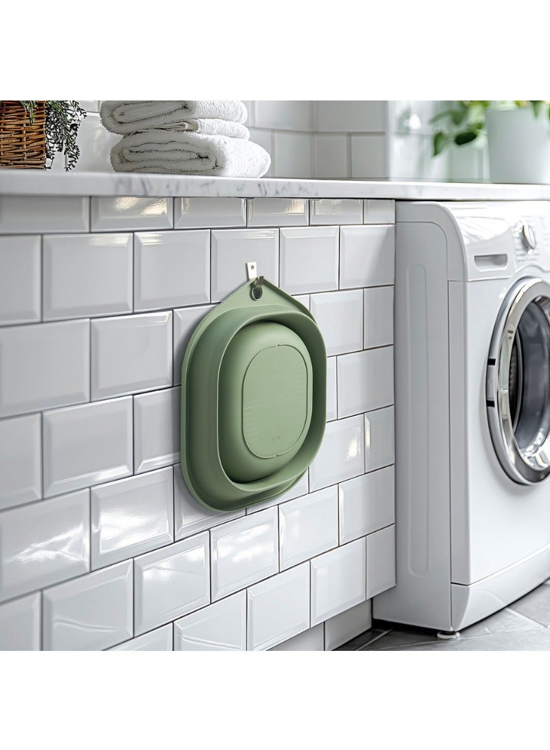 Foldable Wash Tub – Green | 10L Compact Multi-Purpose Basin - Image 5