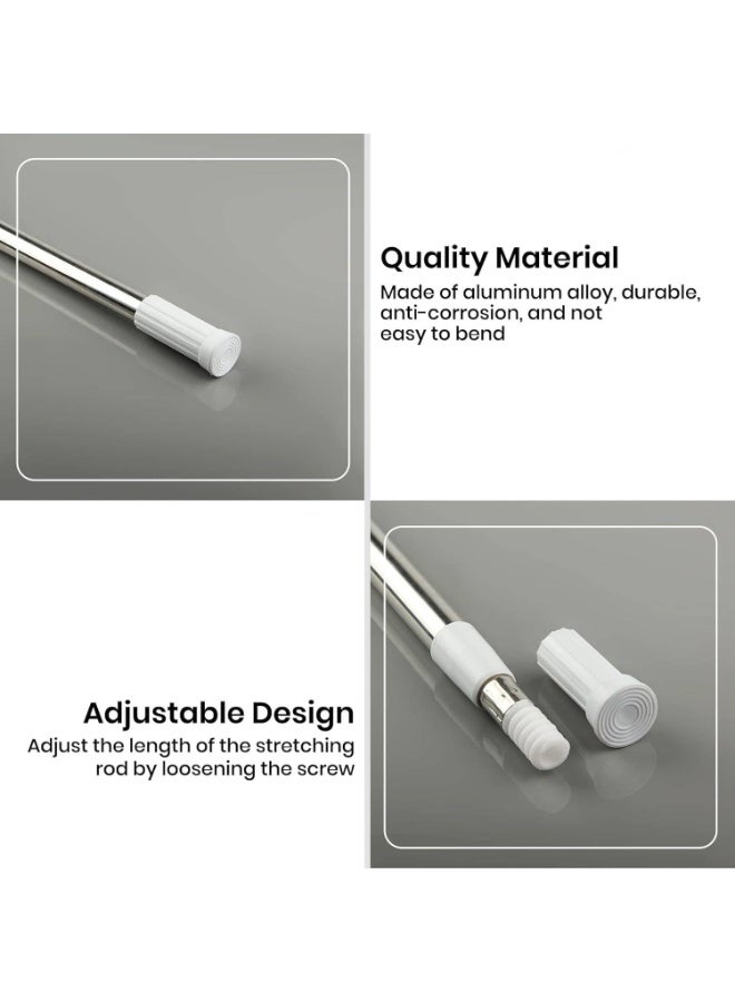 MOMENT MOMENT [1 Pack] Shower Curtain Rod [110-200 CM] Shower Rod Tension, Never Rust Anti-Slip shower curtain rod for Bathroom Window, Adjustable Tension Shower Curtain Rod - Image 2
