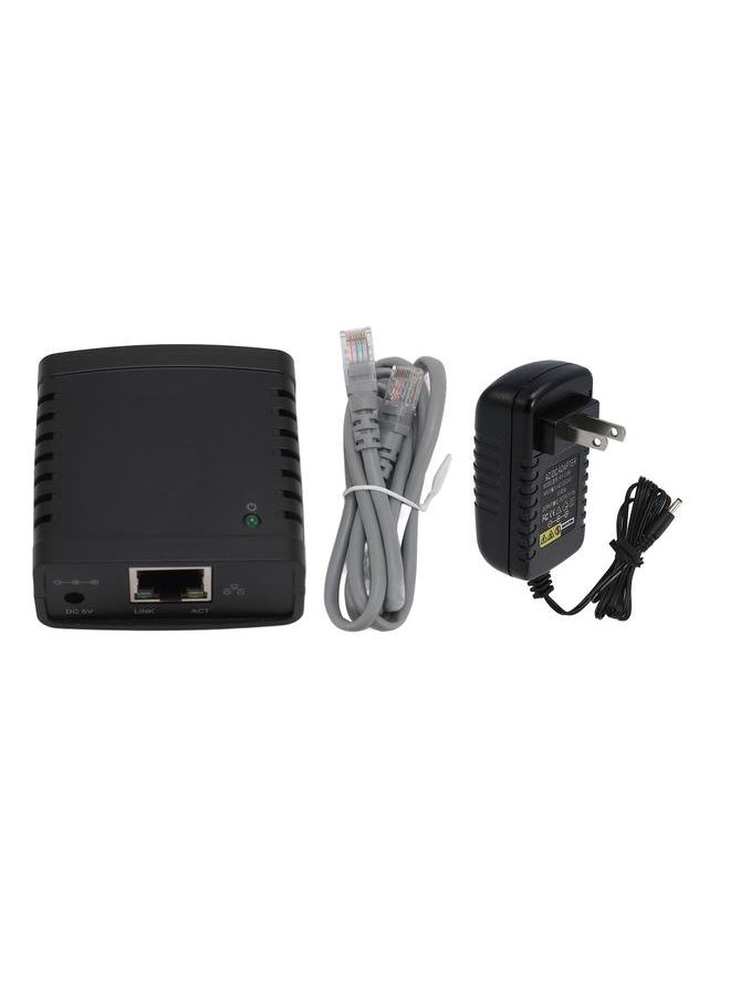 Thoraya USB Print Server 100Mbps High Speed Wireless Print Server USB to RJ45 Interface Print Share Server Adapter for Office US Plug 100‑240V  - Image 1