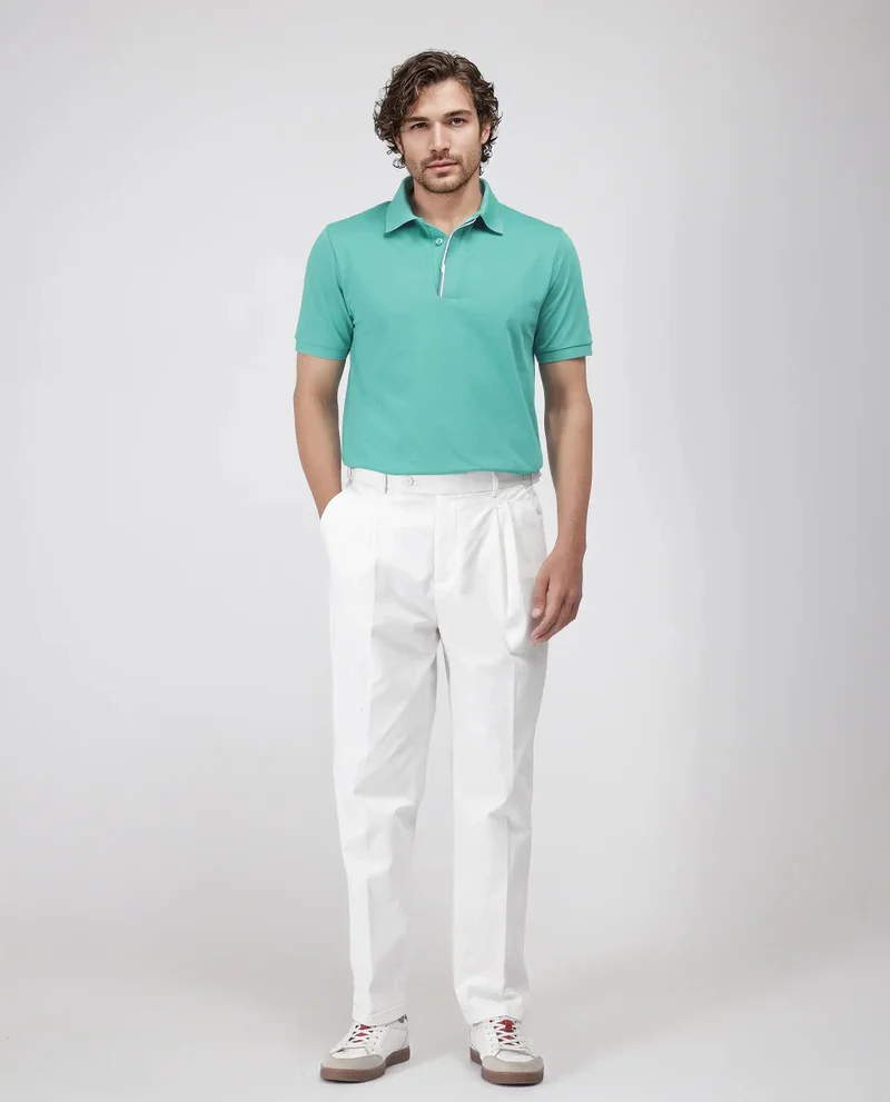 Rare Rabbit Men's Double Pleated Italian Trousers With Adjustable Waistband