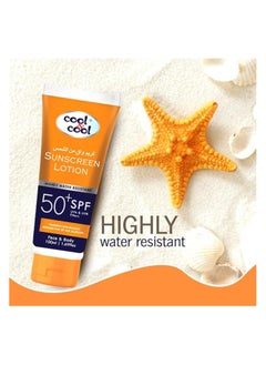 Cool & Cool Cool & Cool SPF 50 Sunscreen Lotion 100ml, UVA & UVB Protection, Non-Greasy & Quick Absorption on skin, Orange  - Image 2