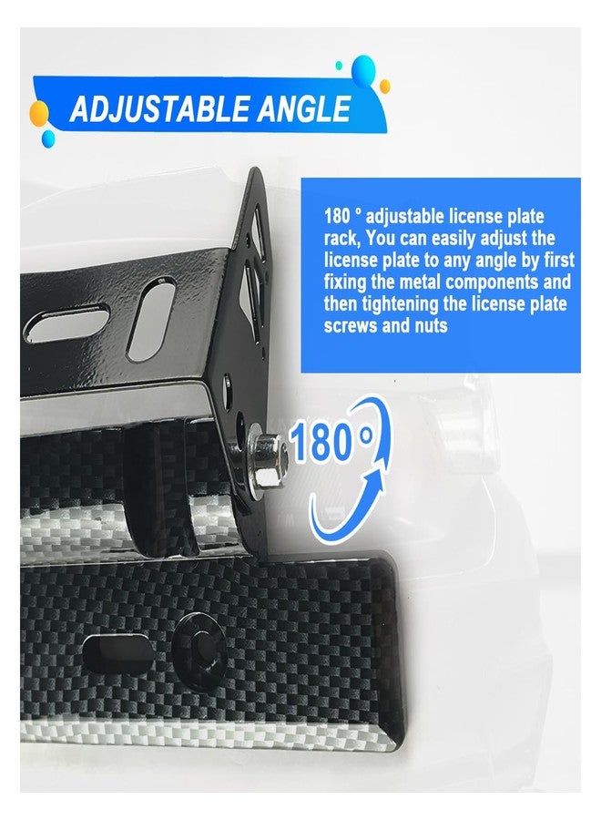UHANBUT Carbon Fiber Car License Plate Frame, Stainless Steel Auto Front Rear License Plate Holder with Screws & Nuts, Adjustable Universal Car Tag Mount Bracket Accessories - Image 5