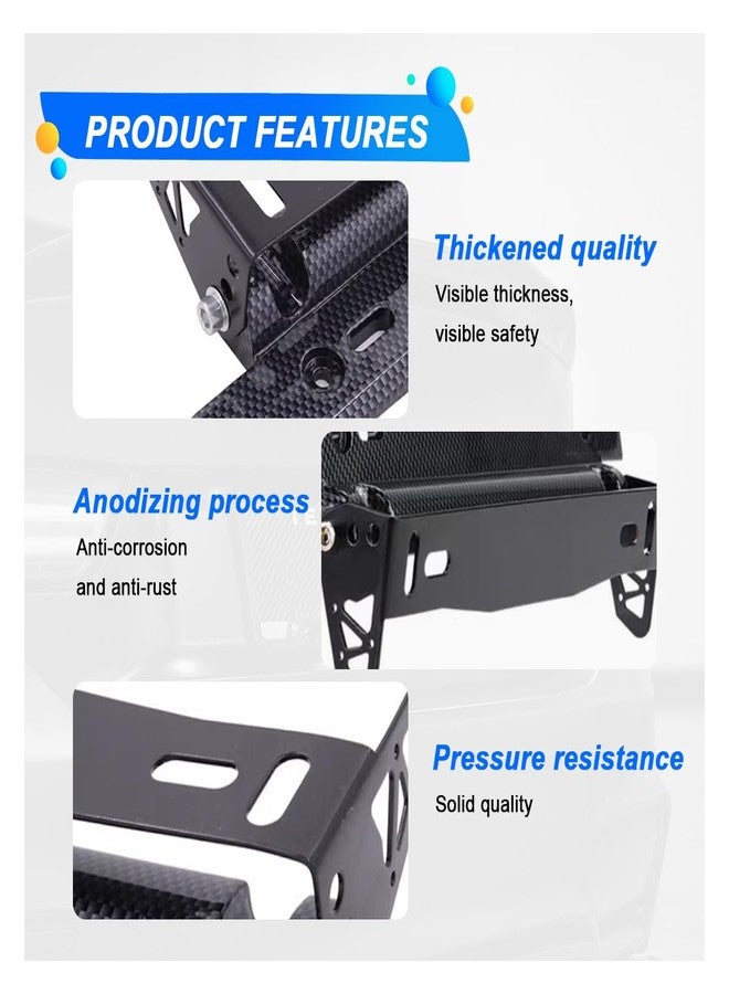 UHANBUT Carbon Fiber Car License Plate Frame, Stainless Steel Auto Front Rear License Plate Holder with Screws & Nuts, Adjustable Universal Car Tag Mount Bracket Accessories - Image 4