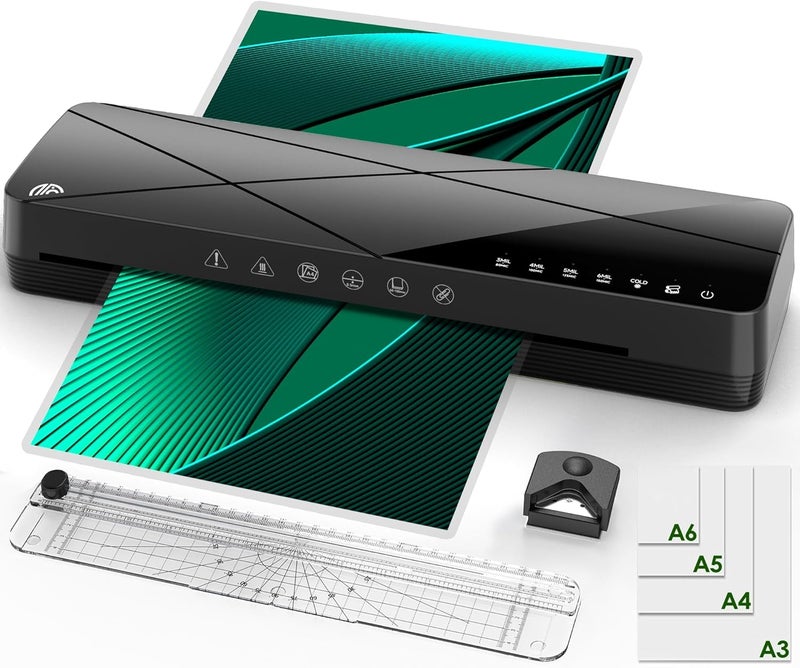 A3 Laminating Machine Set - Hot and Cold Thermal Laminator 13 Inches with Laminating Sheets, 5-in-1 Lamination Machine with 6 Laminating Modes and Auto-Off for Home Office School - Image 1