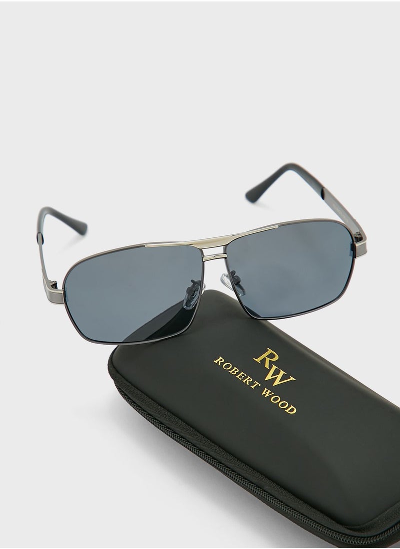 Robert Wood - Polarized  Rectangular Sunglasses - Image 1
