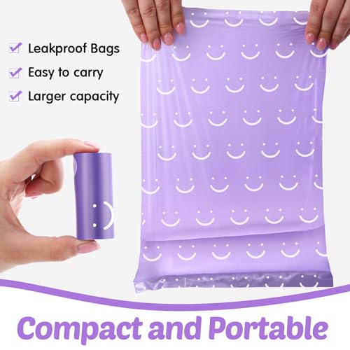 Wowangce 1500 Count Diaper Disposable Bags for Baby Diaper Sacks Baby Powder Scent Disposal or Pet Waste Bags, 100 Rolls(Purple) - Image 4