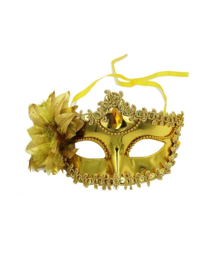 Venetian Masks Mask Pair: Flower Lace Mask Wrap Design Carnival Party Role Play 2-Piece Set - For  Costume Party Favors  - Image 1