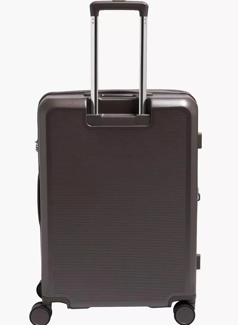 Echolac  sense 56+67+78 cm hardcase expandable 4-double wheeled 3 piece luggage trolley set - brown  | Best Price UAE