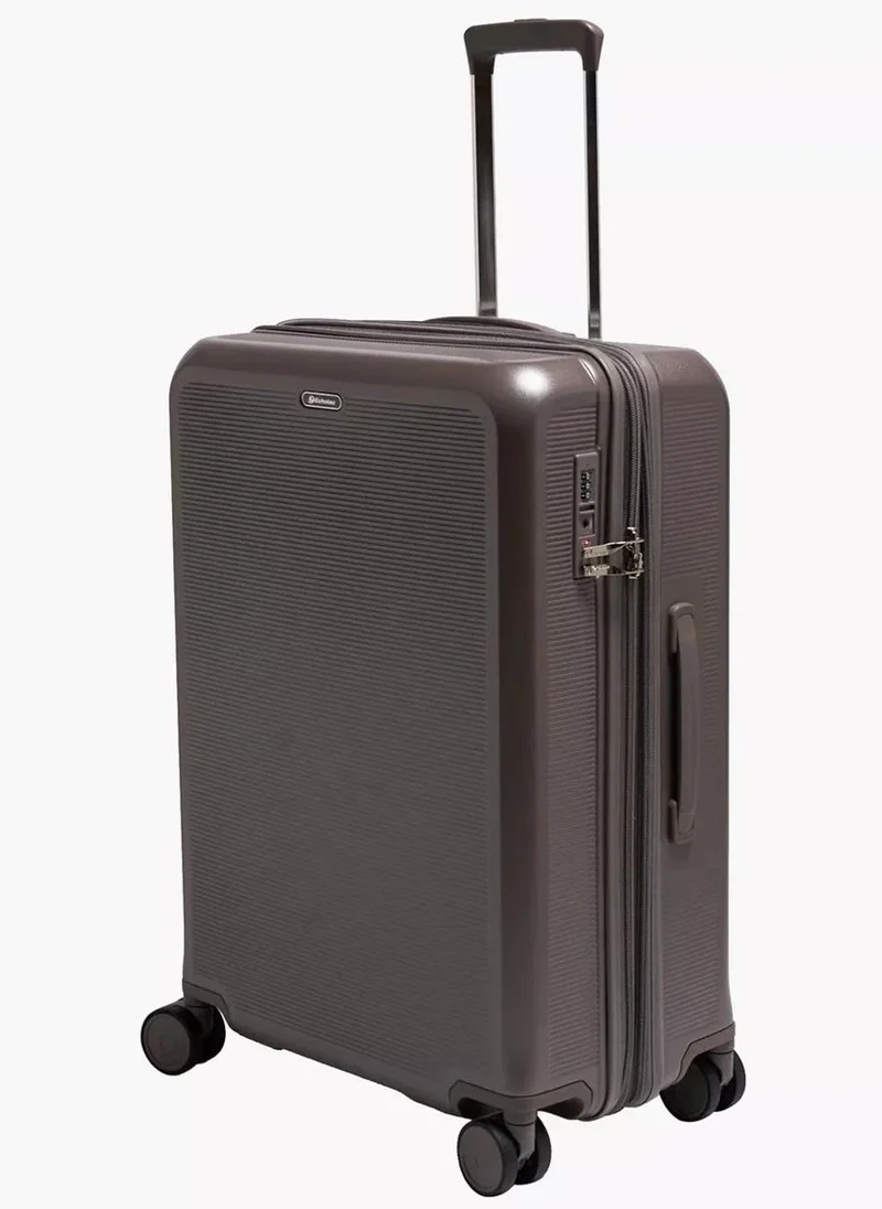 Echolac  sense 56+67+78 cm hardcase expandable 4-double wheeled 3 piece luggage trolley set - brown  | Best Price UAE
