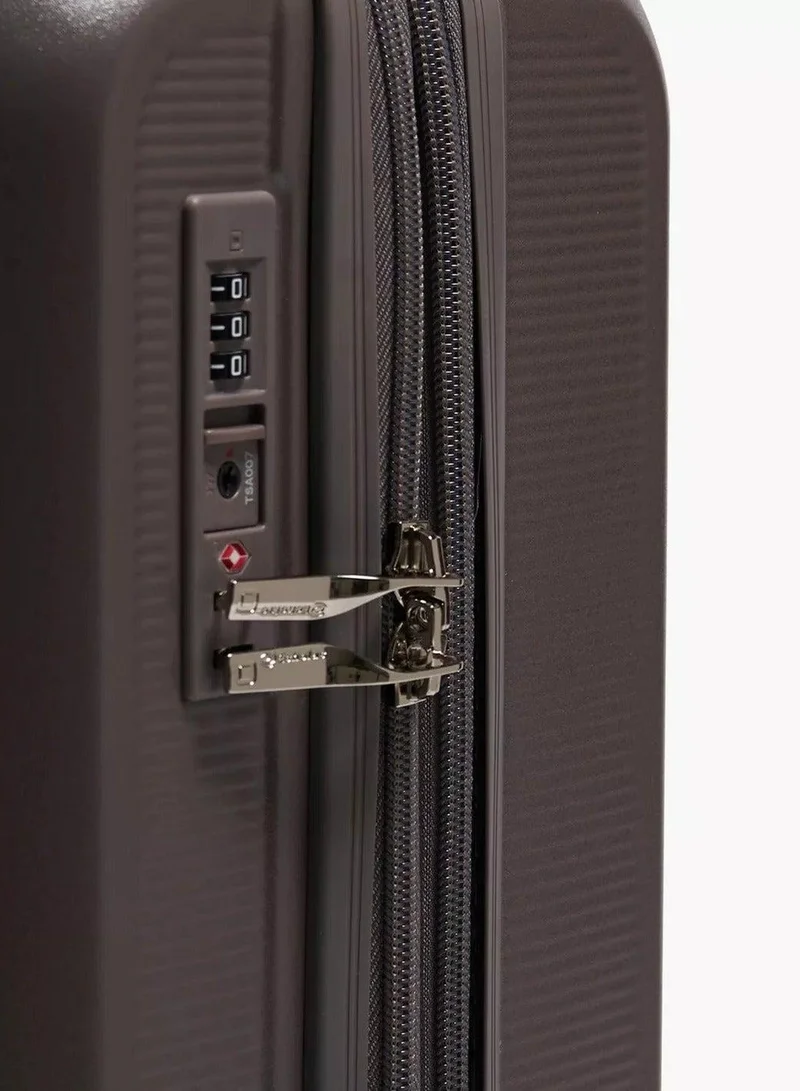 Echolac  sense 56+67+78 cm hardcase expandable 4-double wheeled 3 piece luggage trolley set - brown  | Best Price UAE