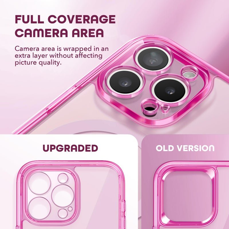 TIESZEN for iPhone 15 Pro Max Case, Compatible with MagSafe, Built-in Privacy Screen Protector and Camera Protection, Anti Spy Full Body Dustproof Shockproof Hard Phone Case 6.7",Neon Pink - Image 4
