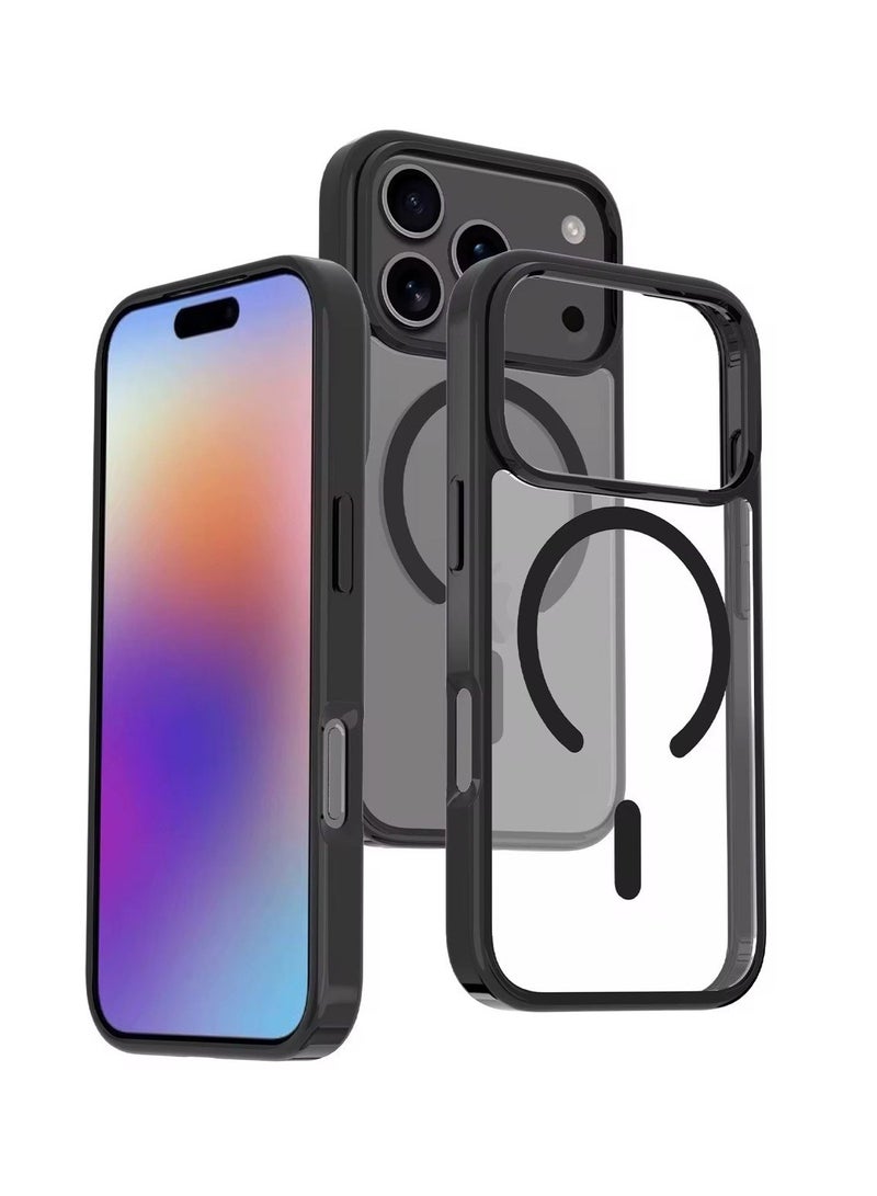 Denx Magnetic Case for iPhone 17 Pro Case, Compatible with MagSafe, Plating Luxury Cover, Clear Soft TPU Shockproof Protective Phone Case, (Black). - Image 2