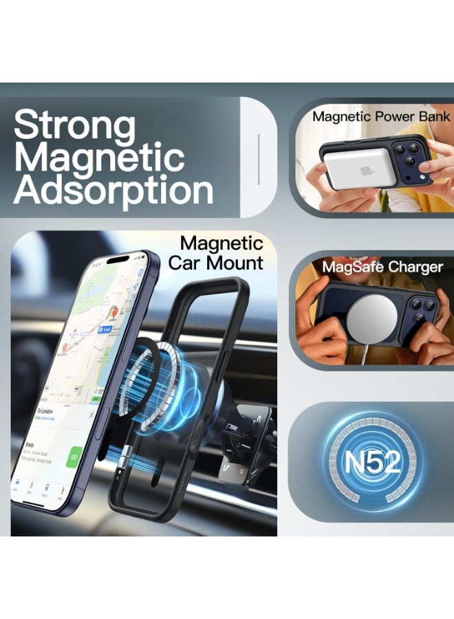 دينكس جراب مغناطيسي لهاتف iPhone 17 Pro، متوافق مع MagSafe، غطاء فاخر مطلي، جراب هاتف واقي مقاوم للصدمات من مادة TPU الناعمة الشفافة، (أسود). - Image 5