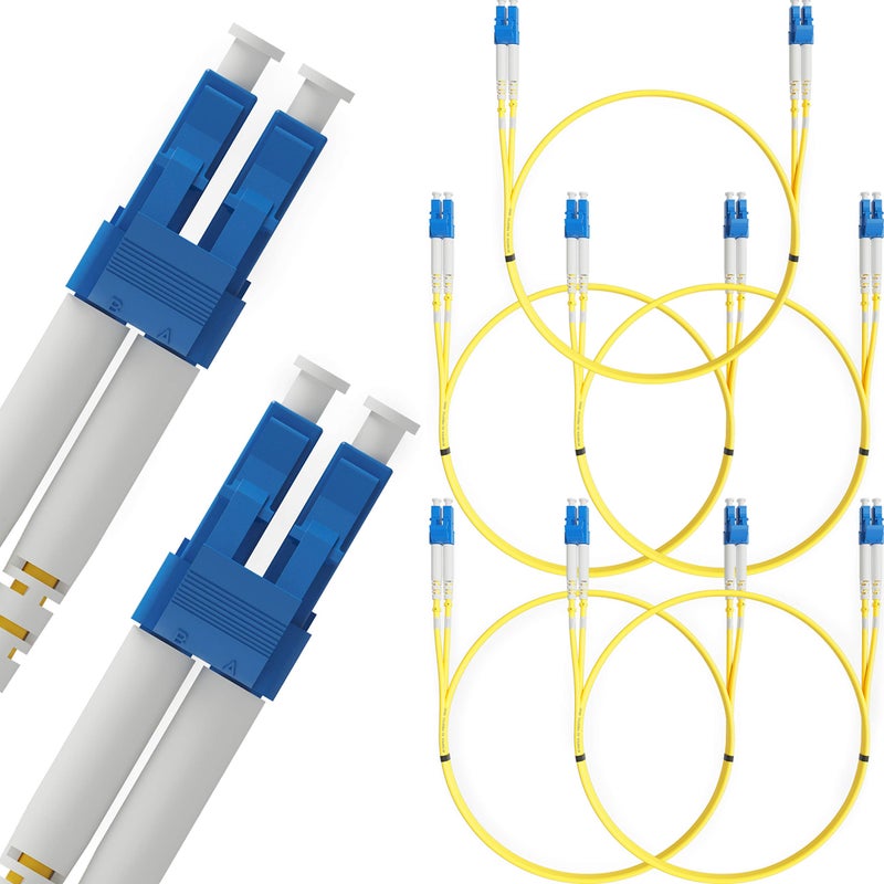 BEYONDTECH LC to LC Fiber Patch Cable Single Mode Duplex - 2m (6.56ft) - 9/125um OS1 LSZH (5 Pack) PureOptics Cable Series - Image 1